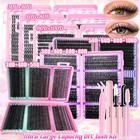 Diy Lash Extension Kit Clusters Individual Eyelashes Kit 9-16mm With Bond And Se