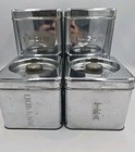 Vintage Mcm 1950 s Lincoln Beautyware Chrome Kitchen Canister Set Of 4 Flour Tea