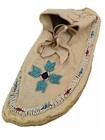 Vintage Pair Northern Plains  sioux  Beaded 4 Directions Women s youth Moccasins