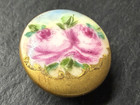 Antique Round Hand-painted Porcelain Pink Rose Flower Button P41