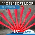 8 Pack 1  X 18  Soft Loop Tie Down Strap For Motorcycle Dirt-bike Atv Utv Red