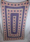 Crochet Afghan Blanket Throw  70  X 41  Pink  Purple  White Granny Square