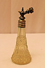 Antique Cut Glass Perfume Atomizer Bottle Victorian Metal Sprayer 5 5 Inch Old r
