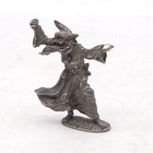 Vintage 1980 Gallo Pewter Wizard Figurine W  Rhinestone Crystal Ball 2 5  