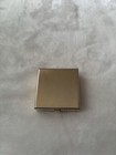 Vintage Gold Tone Pill Box W  Floral Butterfly Design 2 Compartments  removable 