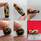 Old  Dzi  Agate Bead Multi Eye Pattern Tibetan Amulet Bead Afghan