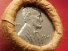 1943-p Obw Original Bank Wrapped Roll Bu Uncirculated Lincoln Wheat Cent Pennies