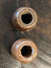Pair Of Vintage Japanese Fishing Net Ceramic Weights - Pair Of 1940 s Weights