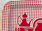 Vintage Serving Tray Mid Century Modern Mcm Red Gingham Metal Retro