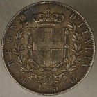 Italy 1871 M 5 Lire Toned Dark Xf