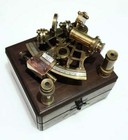  Vintage Maritime Brass Nautical 5 Inches Sextant With Wooden Box Marine