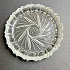 4 Vintage Crystal Bohemia Pinwheel Czechoslovakia Brunswick Star Glass Coasters
