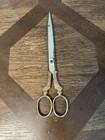 Antique Solid Steel Ornate Handle 9  Sewing Scissors Shears