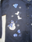 Vtg Sonoma Girls Cardigan Sweater Sz 6x  Holiday Snowflakes Snowmans