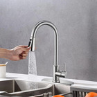 Kitchen Sink Faucet Pull Down Single Handle Swivel Sprayer Mixer Tap W plate