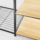 Freestanding Wardrobe Black Metal With Natural Wood - Brightroom
