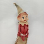 Christmas Pixie Elf Jingle Bells Door Hanger Made In Japan 1950s Holiday Decor