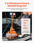 3 5 Cfm Hvac Single Stage Rotary Vane Vacuum Pump And Manifold Gauge Kit