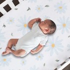 Lambs   Ivy Sweet Daisy 100  Cotton White blue Floral Baby Fitted Crib Sheet