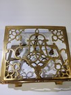 Rare Vtg  Solid Brass Ihs Missal bible Stand Book Holder-folding-11 5   10 India 