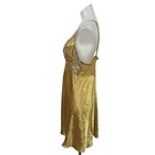 Vintage 90 s Victoria s Secret Gold Lace Satin Sleepwear Slip Tank Dress Size L