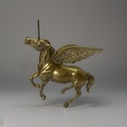Vintage Solid Brass Pegasus Flying Horse 12    Tall 6 Lbs  Great Desktop Display