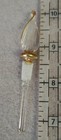 Vintage antique Moser Paneled Glass W  Gold Gilt Perfume Bottle W  Dropper Stop 