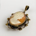 925 Sterling Silver Vintage Antique Carved Lady Head Cameo Pendant 1 1 4   