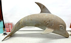 Very Large 33  Long Brass Dolphin Statue Ornamental Nautical Decor Figurine