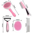 6pcs Dog Grooming Kit  Pet Deshedding Brush For Short Pink
