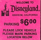 Welcome To Disneyland 1993 Parking  6 00 Anaheim California Ticket Pink