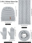 Aneco Winter Warm Knitted Scarf Beanie Hat And Gloves Set Men   Women s Soft Str