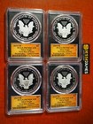 2019 W Proof Silver Eagle Pcgs Pr70 Cleveland Scroll Fdi 4 Coin Location Set