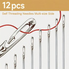 12-piece Sewing Kit With Storage Box     Threads  Needles  Scissors