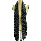 Nwt Vera Bradley Scarf Blue Paisley Rayon Fringe Soft Shawl Lightweight