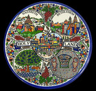 Wall Plate Souvenir Holy Land Israel 6 5    Nazareth Bethlehem Jerusalem Porcelain