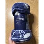 New Plush Fleece Throw Blanket Floral Blue White Size 50   x60   