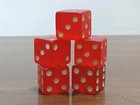 Vintage   Classic   Throwback Red Lucite Dice 5 Red Dice 1 2  Vibrant 1960s 