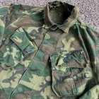 Vintage Vietnam Era Rip Stop Erdl Jungle Camo Fatigue Jacket Slant Pockets Read