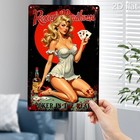 2d Flat  1pc Vintage Tinplate Tin Metal Signs 8x12 Wall Art Sign - Retro Pin-up 