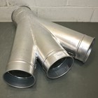 Nordfab 30   Wye Double Branch Fitting 8040101067  6  Duct  22 Ga Steel Quick Fit