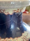 Antique Japanese Asian Pottery Vase Painted Bird Tree Blooms Large 