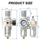 1 2  Npt Compressed Air Filter Regulator Lubricator Combo  Air Compressor Water 
