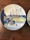 Vintage Authentic Japanese Landscape 7 25     3  Plate Lot W  Signatures  Rare