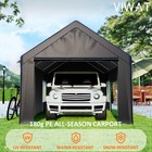 12 X 20ft Carport Canopy Heavy Duty Car Port With Side Doors Outdoor Car Shelter