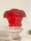 Versace Rosenthal Luminere Red Frosted Medusa hermes Head Bottle Stopper - 5 