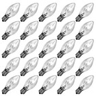  25 Pack C7 Christmas Light Bulbs  C7 Incandescent Christmas Replacement Clear