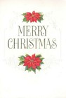 Unused Merry Christmas Greeting Card Vintage Mid Century Mod Mcm Poinsettias