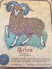 Vintage Astrology Zodiac Aries Wood Wall Plaque Art Decor Ram 9x11