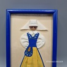 Vtg Peachtree Hill Gallery Fabric 3d Textile Wall Art Swedish Women Doll Framed